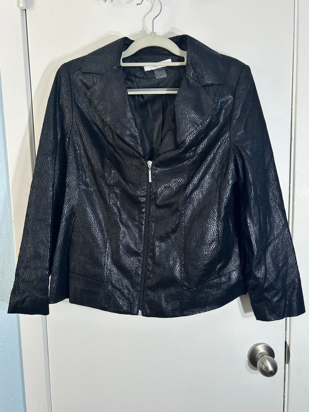 Tanjay Jacket Size 8P Black Velvet Burnout Snake Print Whimsigoth Stevie Nicks